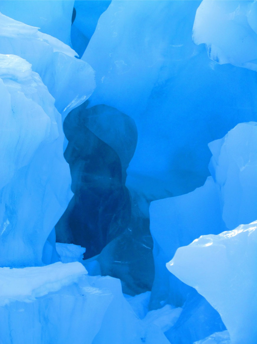 ice photo; blue hues