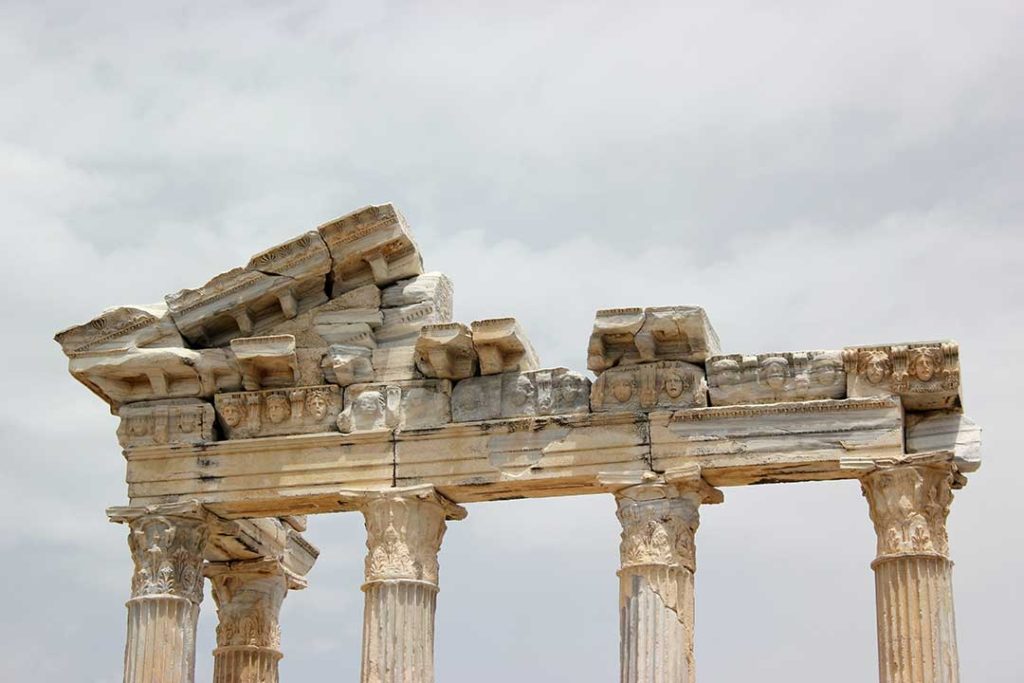 remains of ancient columns and lintels