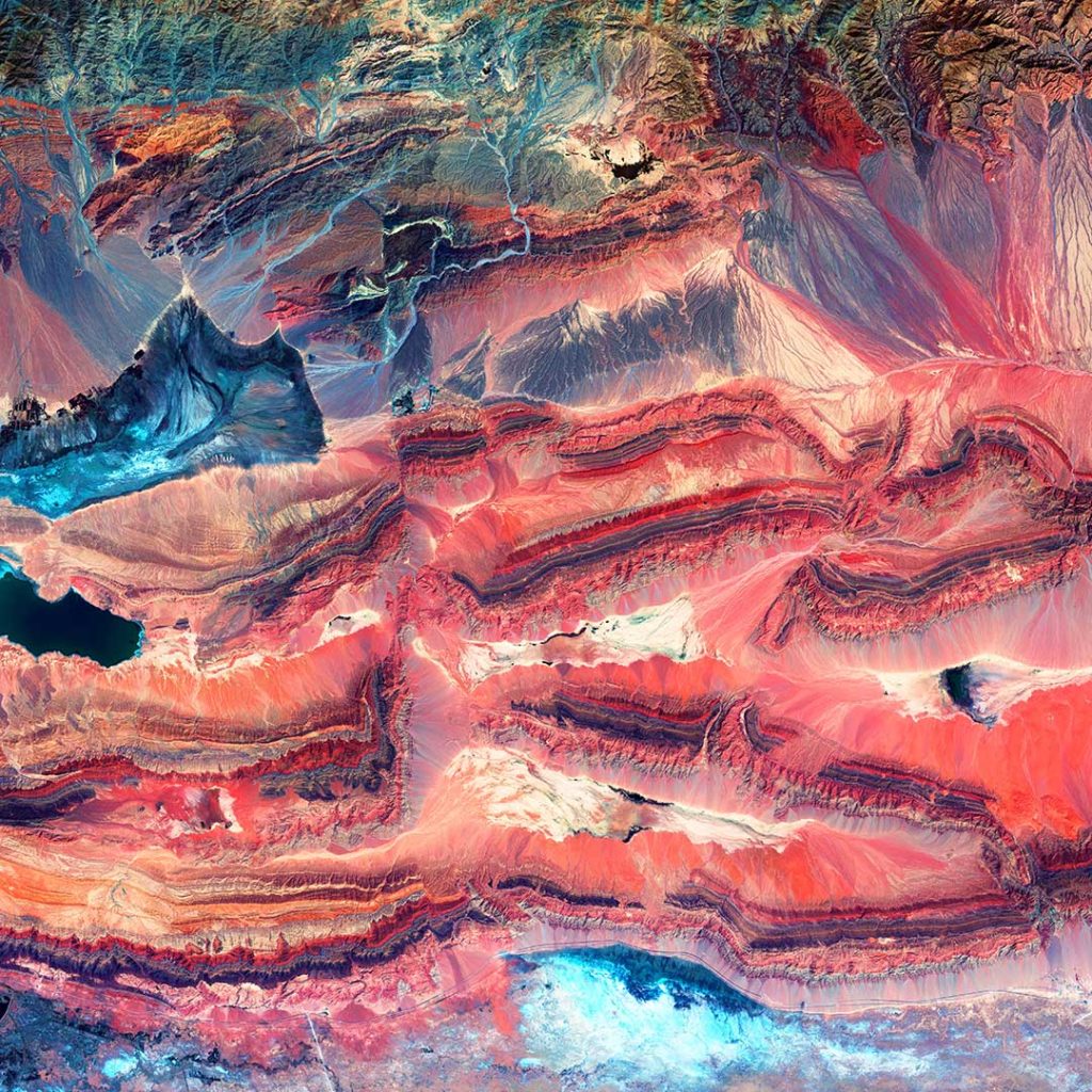 USGS sattelite imagery (reddish mountain ranges)
